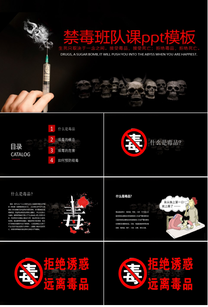 禁毒班队课ppt模板