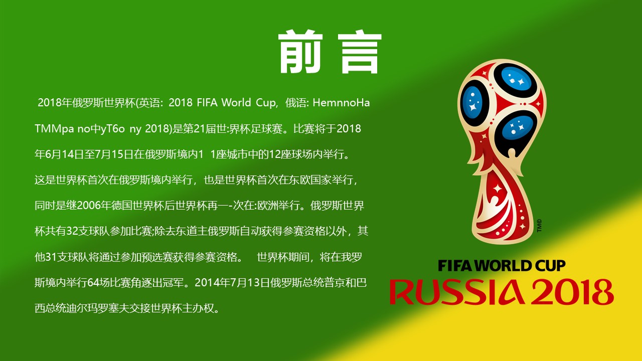 世界杯活动ppt模板