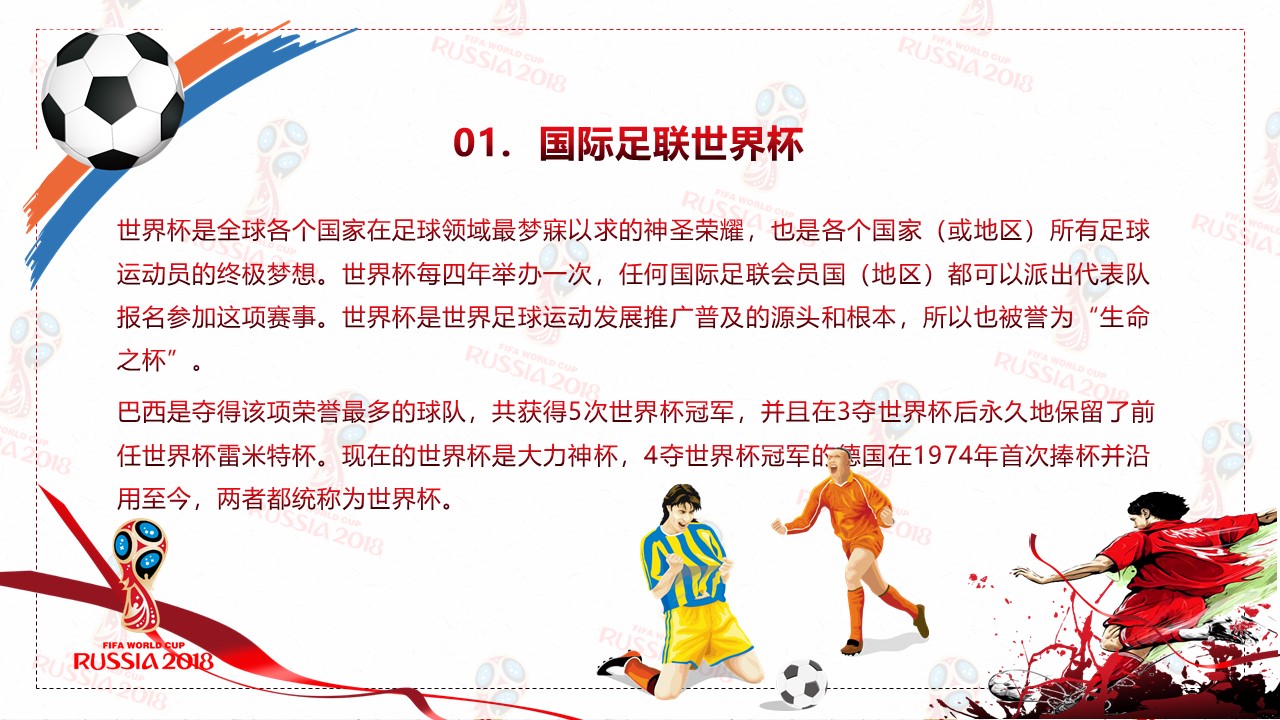 走进俄罗斯世界杯ppt模板