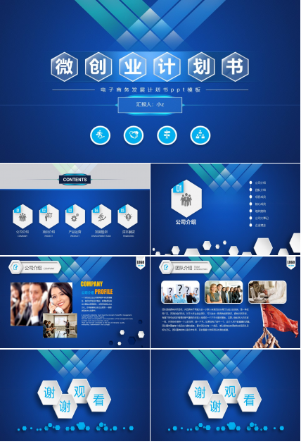 电子商务发展计划书ppt模板