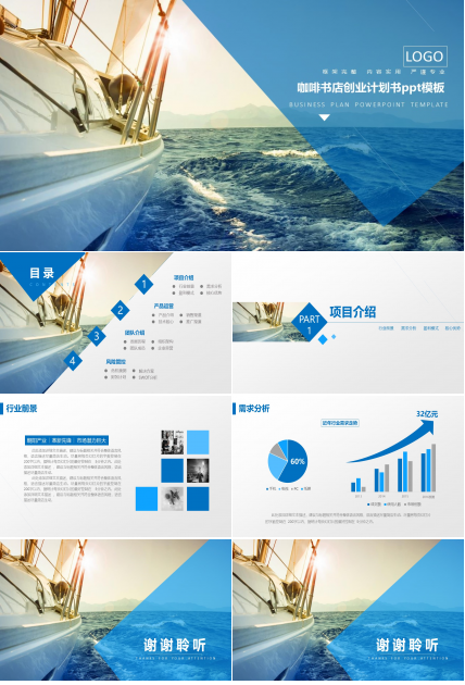 咖啡书店创业计划书ppt模板