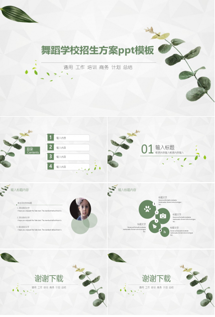 舞蹈学校招生方案ppt模板