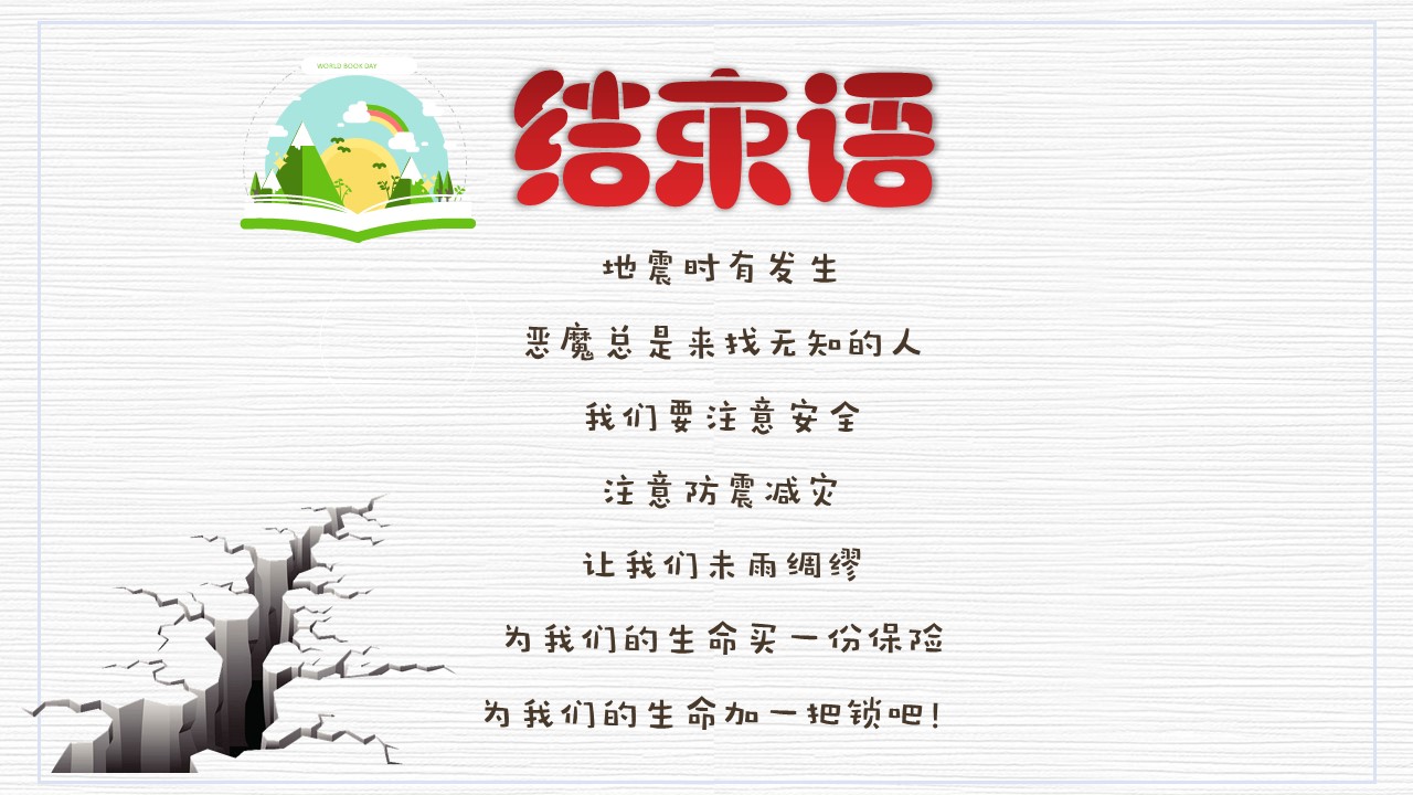 防震减灾主题班会ppt模板