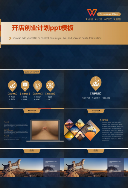 开店创业计划ppt模板