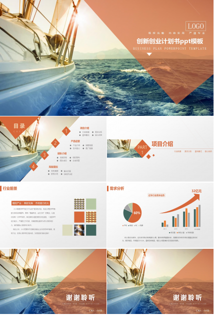 创新创业计划书ppt模板