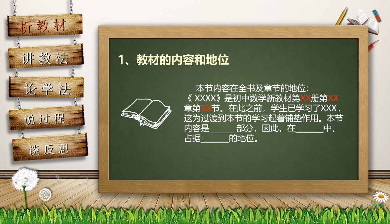 小学语文说课通用ppt模板