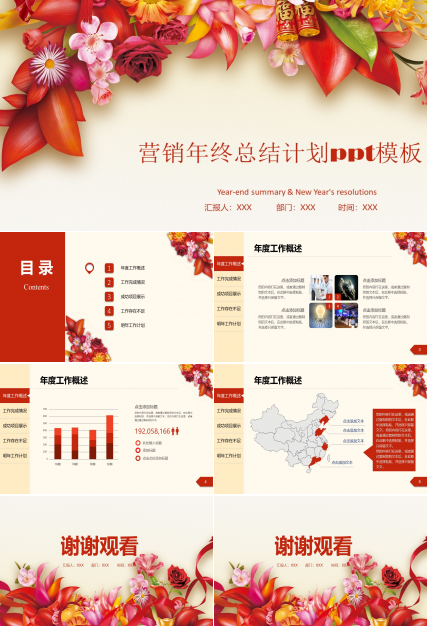 营销年终总结计划ppt模板