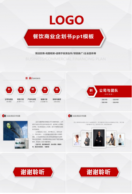 餐饮商业企划书ppt模板