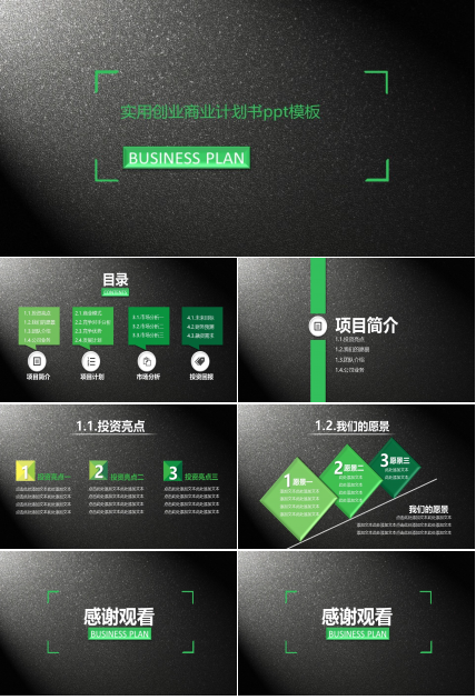 实用创业商业计划书ppt模板