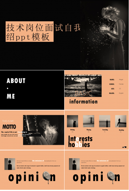 技术岗位面试自我介绍ppt模板