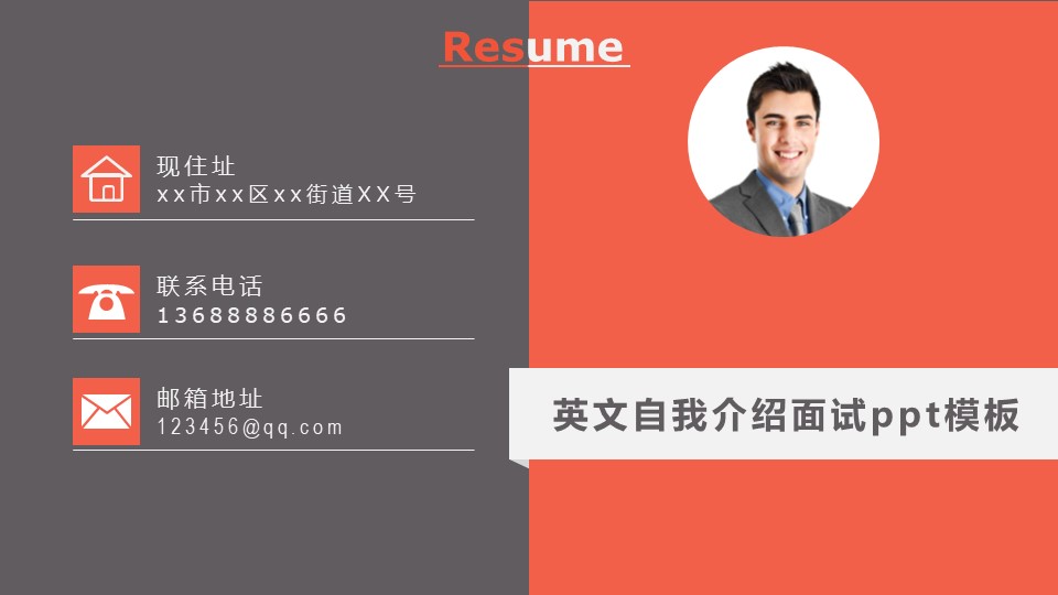 英文自我介绍面试ppt模板