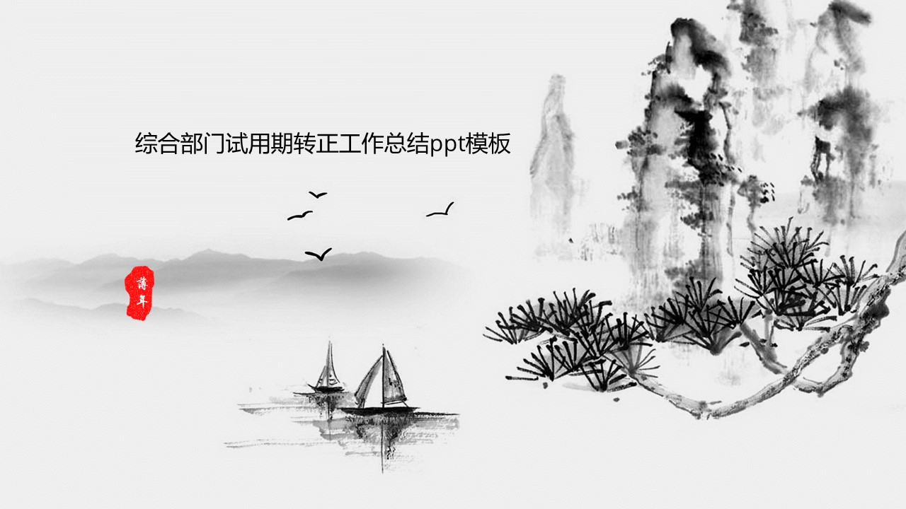 综合部门试用期转正工作总结ppt模板