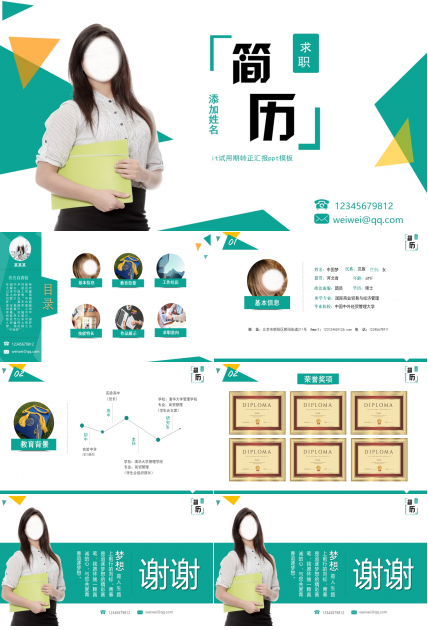 it试用期转正汇报ppt模板