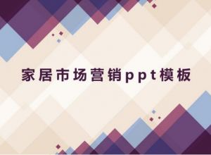 家居市场营销ppt模板