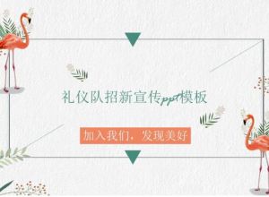 礼仪队招新宣传ppt模板