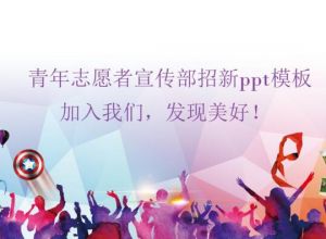 青年志愿者宣传部招新ppt模板