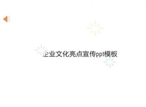 企业文化亮点宣传ppt模板