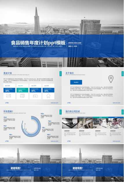 食品销售年度计划ppt模板
