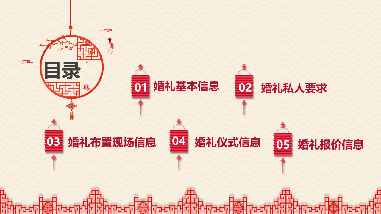 浪漫情侣婚礼ppt模板