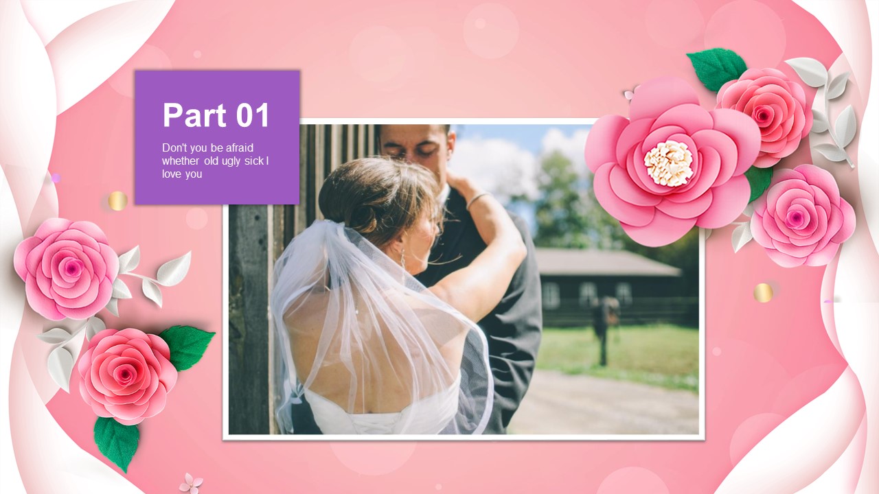 浪漫婚礼相册ppt模板