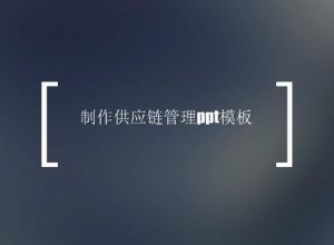 制作供应链管理ppt模板