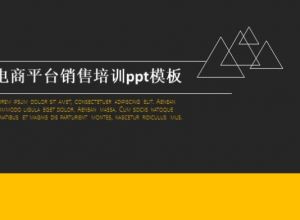 电商平台销售培训ppt模板