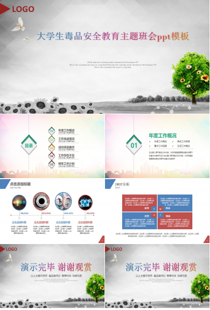 大学生毒品安全教育主题班会ppt模板