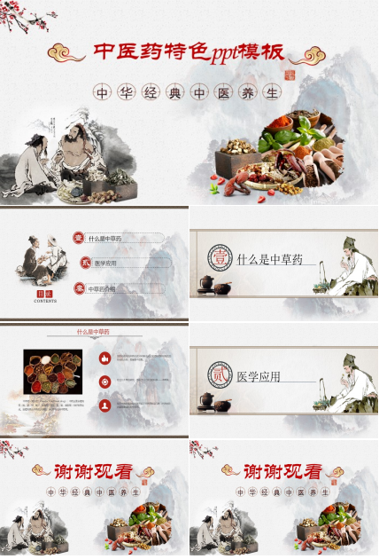 中医药特色ppt模板