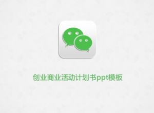 创业商业活动计划书ppt模板
