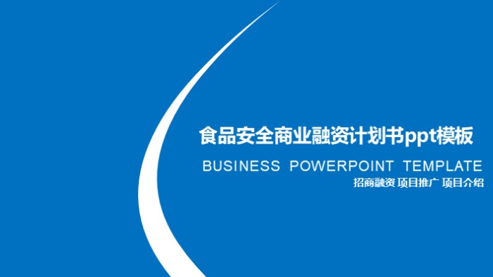 食品安全商业融资计划书ppt模板