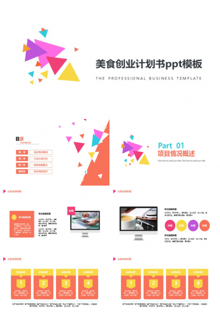 美食创业计划书ppt模板