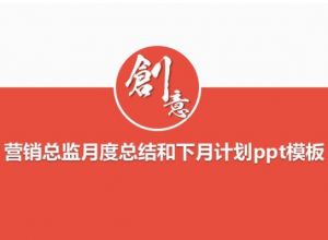 营销总监月度总结和下月计划ppt模板