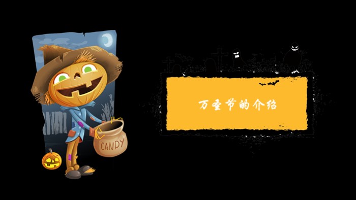 万圣节面具主题ppt模板