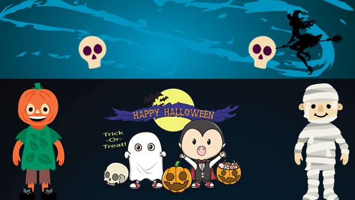 卡通万圣节主题班会ppt模板