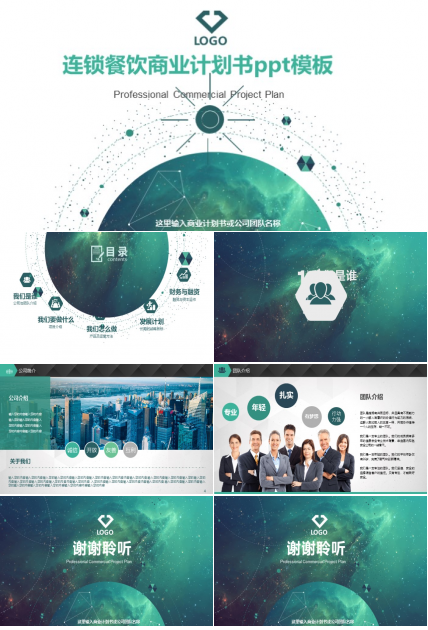 连锁餐饮商业计划书ppt模板