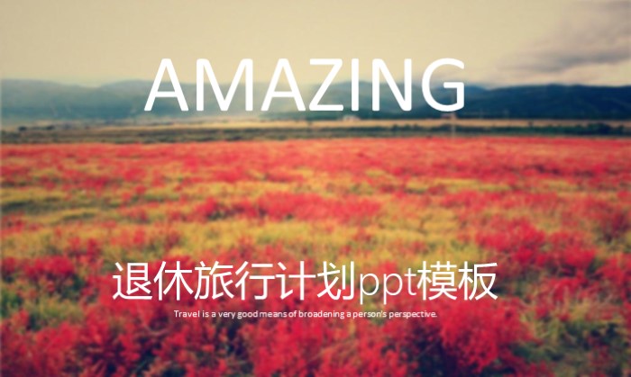 退休旅行计划ppt模板