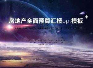 房地产全面预算汇报ppt模板