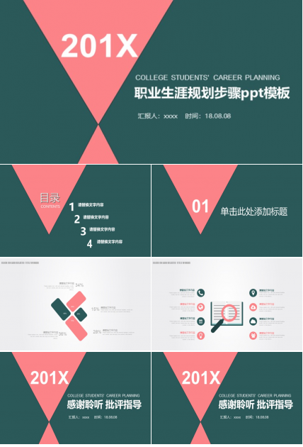 职业生涯规划步骤ppt模板