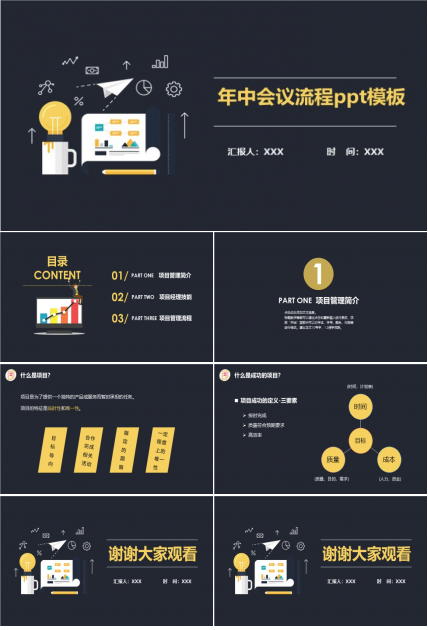 年中会议流程ppt模板