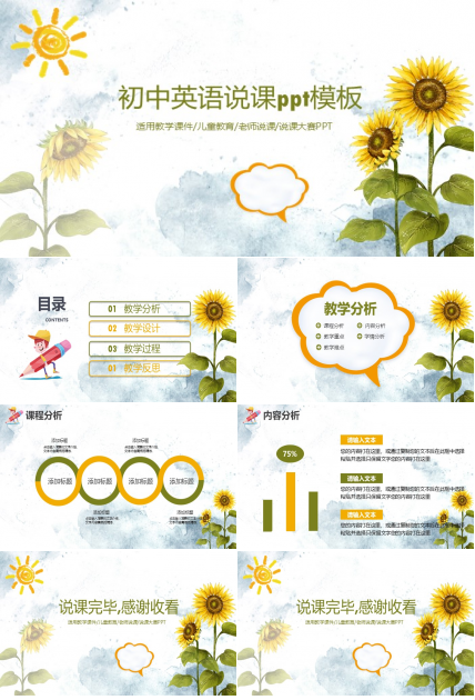 初中英语说课ppt模板