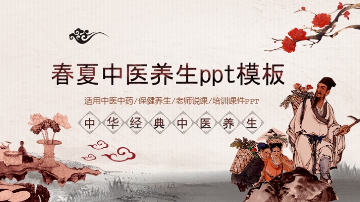 春夏中医养生ppt模板