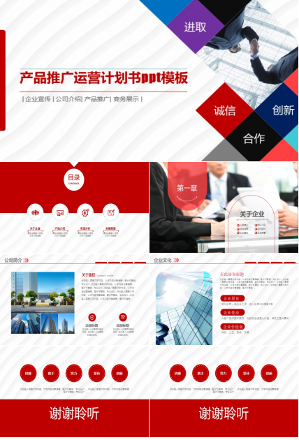 产品推广运营计划书ppt模板