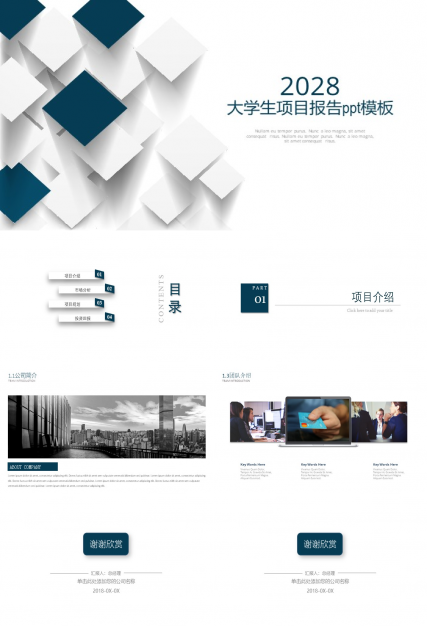 大学生项目报告ppt模板