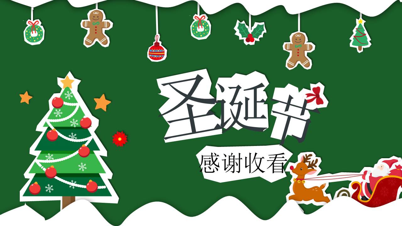 卡通圣诞元旦新年晚会策划书ppt模板