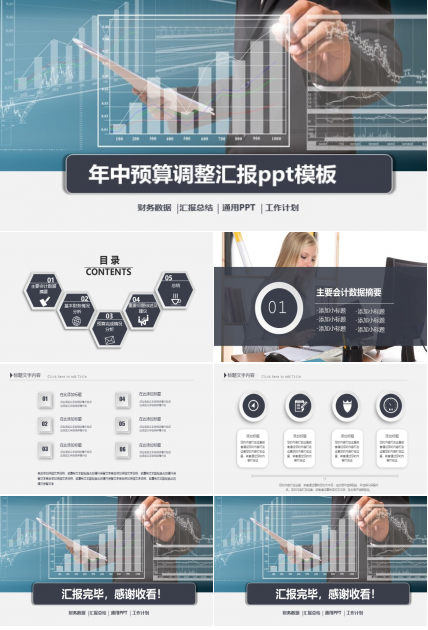年中预算调整汇报ppt模板
