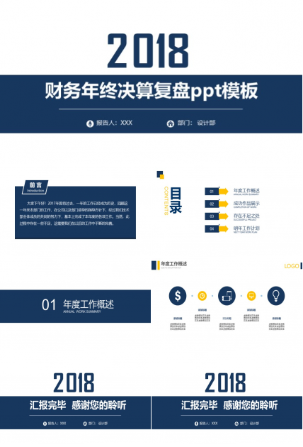 财务年终决算复盘ppt模板