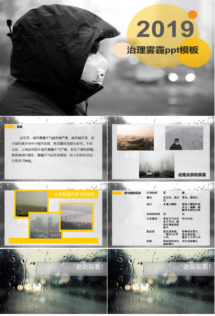 治理雾霾ppt模板