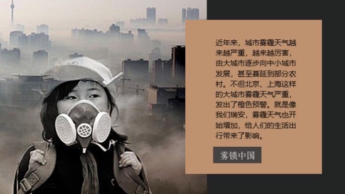 雾霾污染调研ppt模板
