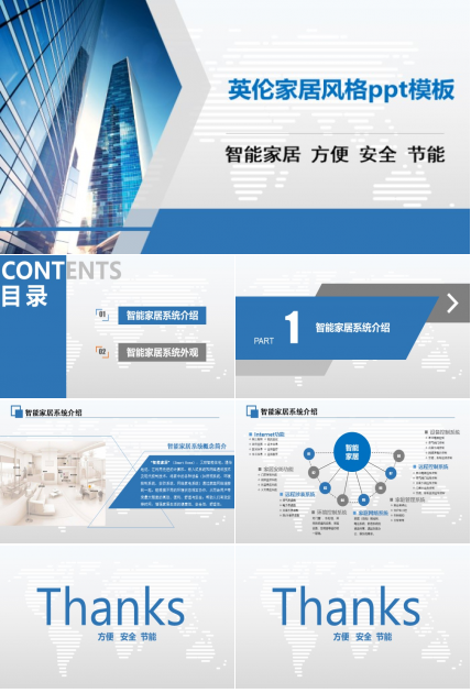 英伦家居风格ppt模板