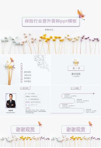 保险行业晋升答辩ppt模板